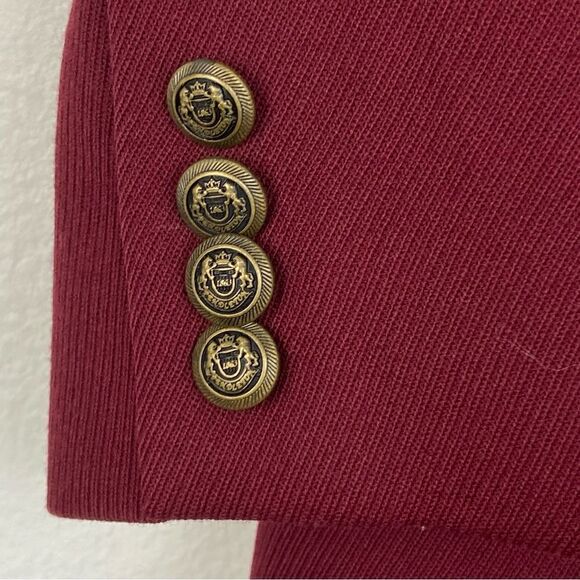 Pendleton Vintage Wool Burgundy Longline Blazer Academia Minimalist Size 10 - Picture 11 of 12
